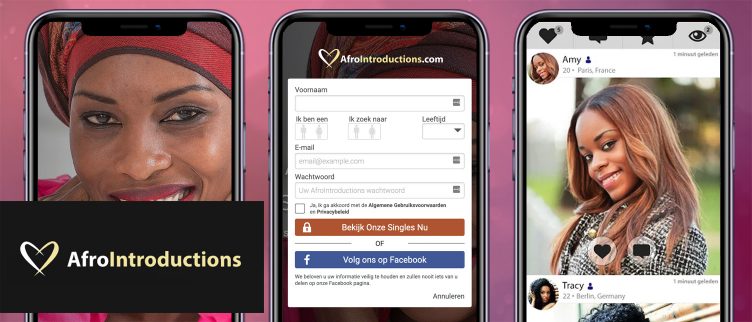 Screenshots AfroIntroductions app