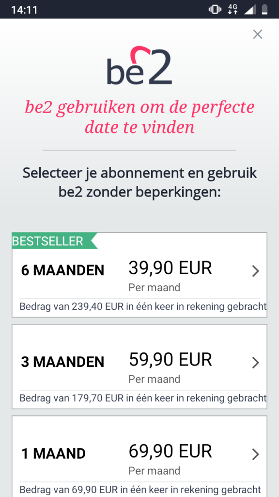 Be2 dating kosten