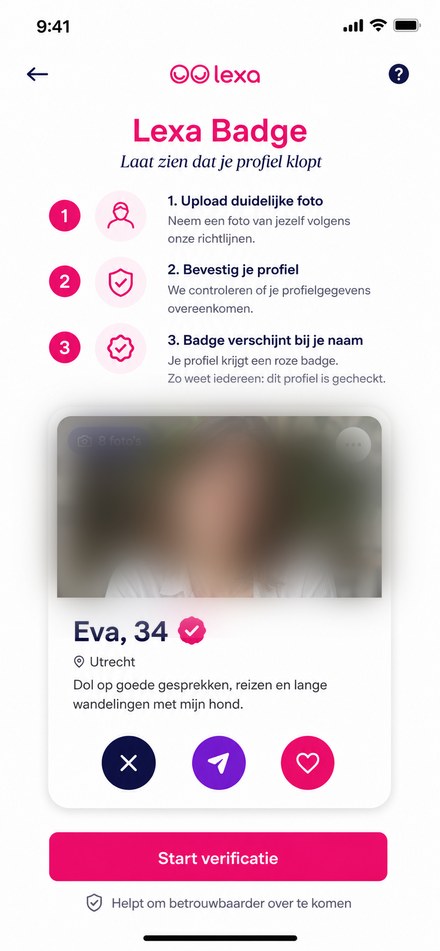 Lexa Badge en profielverificatie