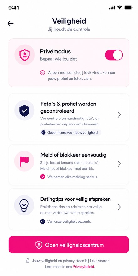 Lexa veiligheid en privémodus