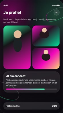 Wink profiel aanmaken en AI bio