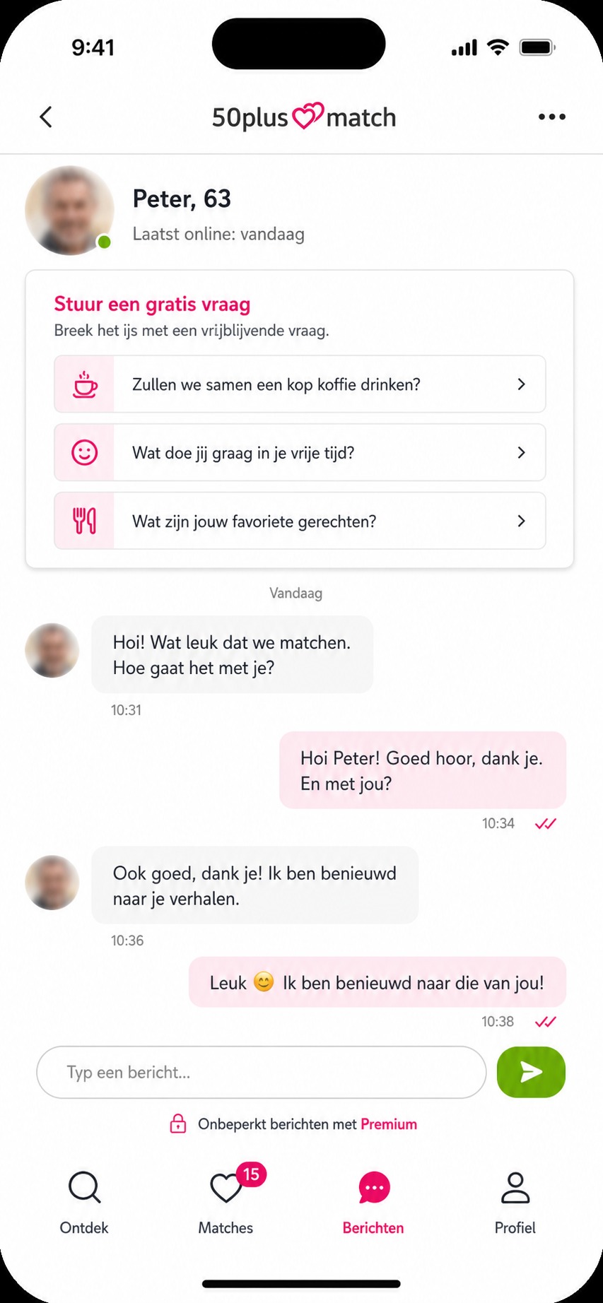 50plusmatch berichten en gratis vraag sturen