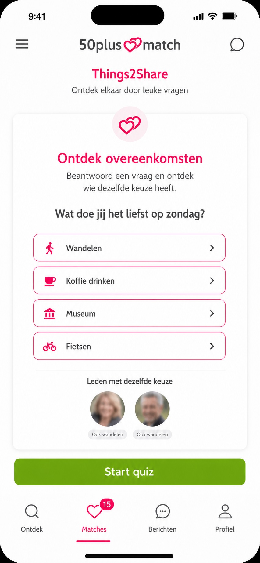 50plusmatch Things2Share quiz voor gesprek starten