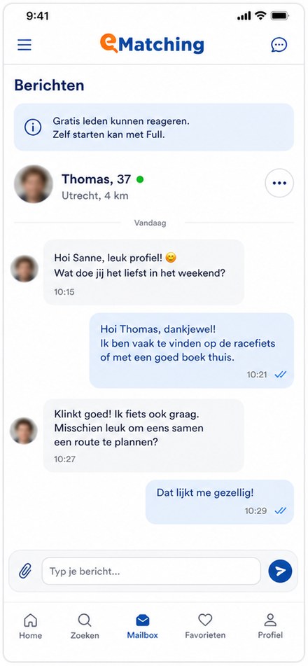 e-Matching berichten en contact leggen