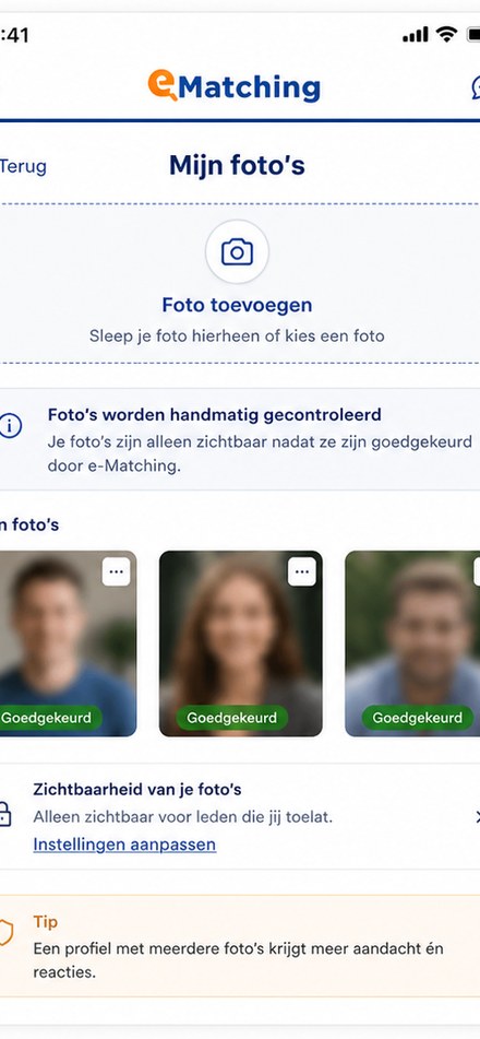 e-Matching foto uploaden en handmatige controle