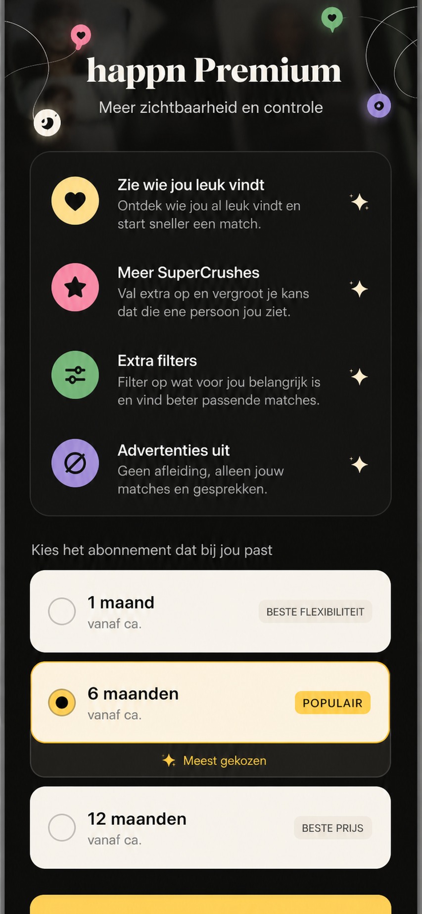 Happn Premium overzicht met betaalde functies