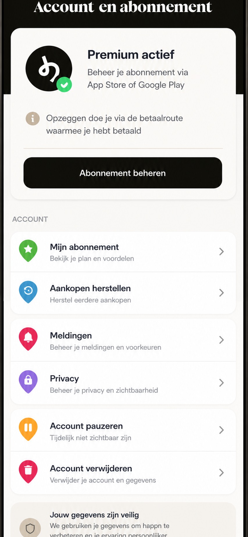 Happn account en abonnement beheren of opzeggen